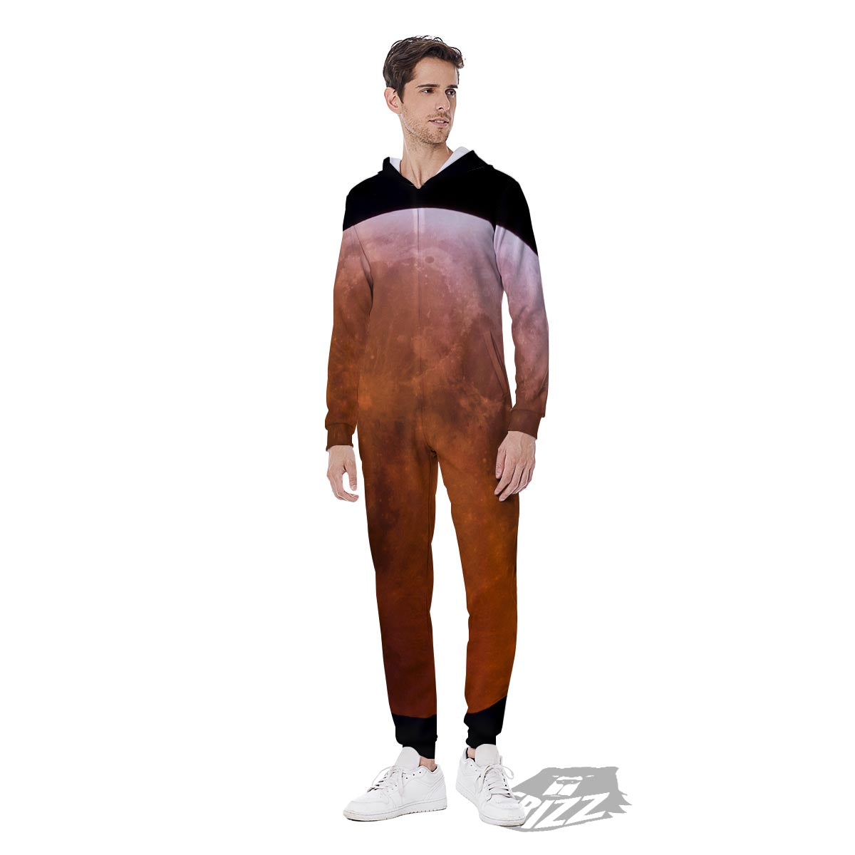 Eclipse Total Lunar Print Men's Jumpsuit-grizzshop