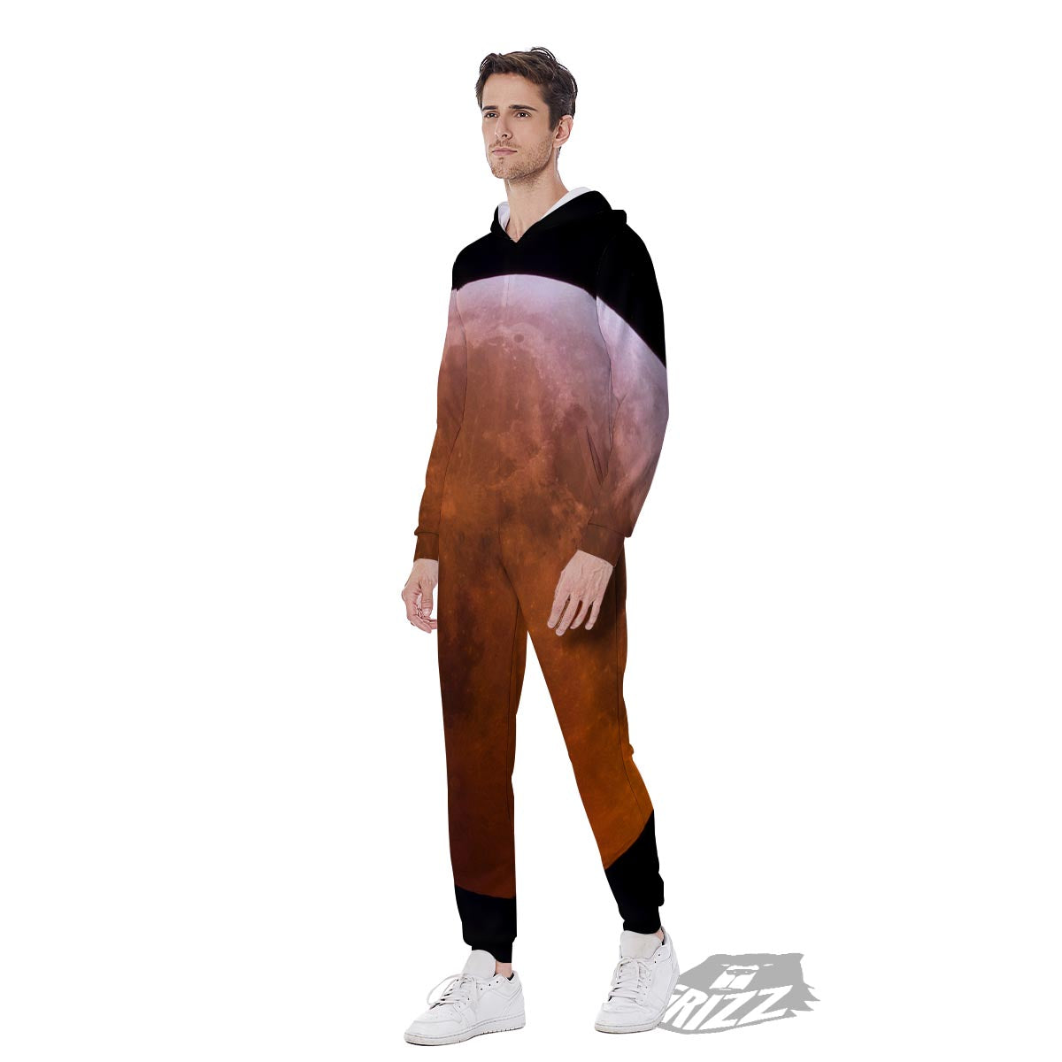 Eclipse Total Lunar Print Men's Jumpsuit-grizzshop