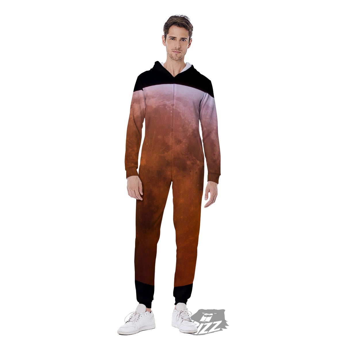 Eclipse Total Lunar Print Men's Jumpsuit-grizzshop