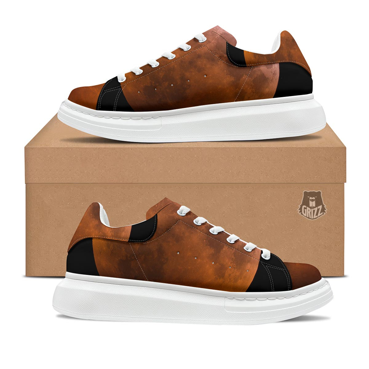 Eclipse Total Lunar Print Platform Shoes-grizzshop