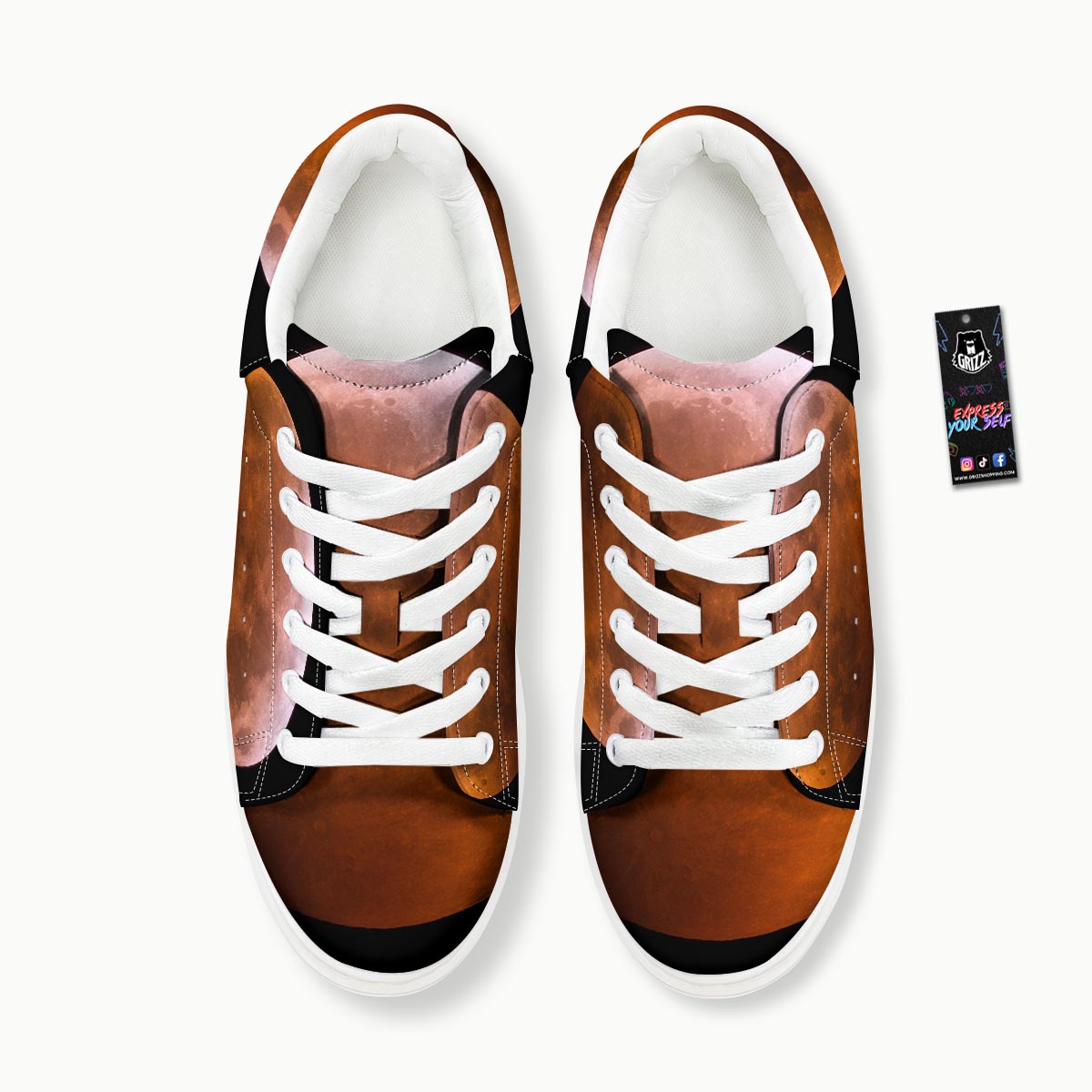 Eclipse Total Lunar Print Platform Shoes-grizzshop