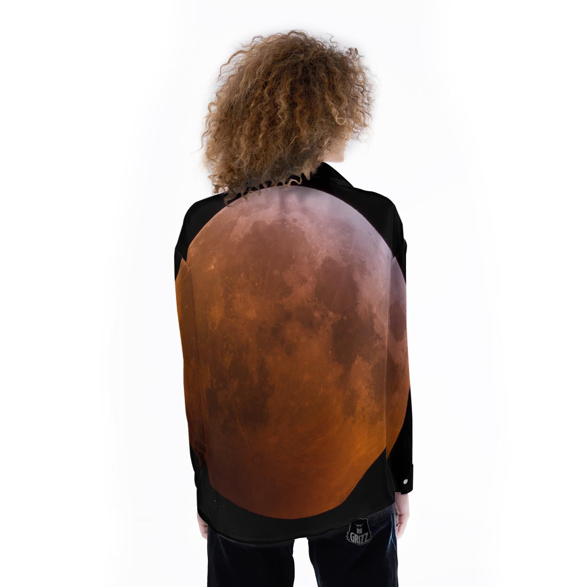 Eclipse Total Lunar Print Women's Long Sleeve Shirts-grizzshop