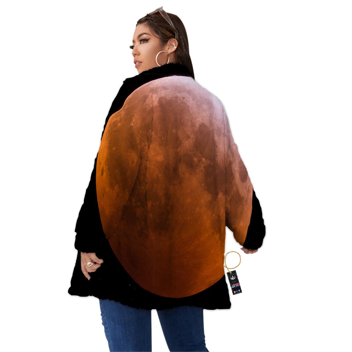 Eclipse Total Lunar Print Women's Sherpa Jacket-grizzshop