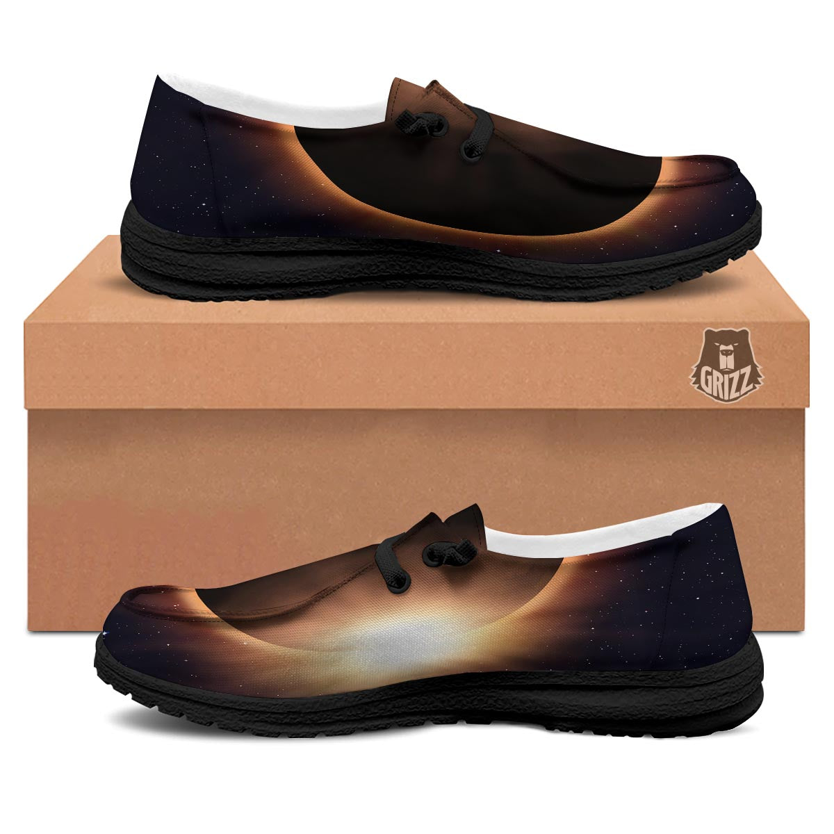 Eclipse Total Solar Print Black Loafers-grizzshop