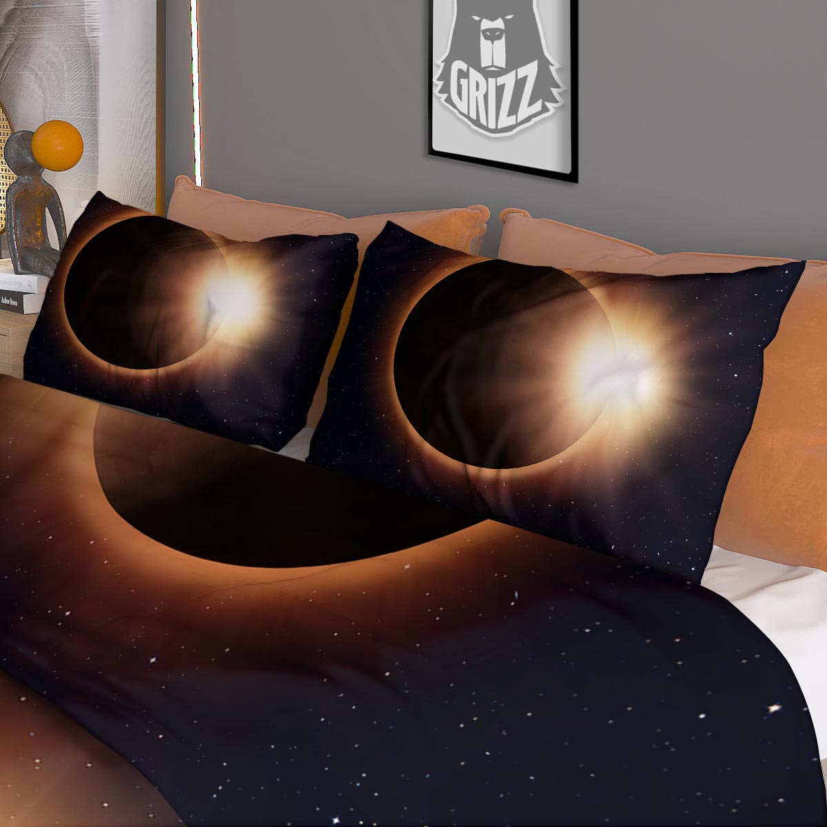 Eclipse Total Solar Print Duvet Cover Bedding Set