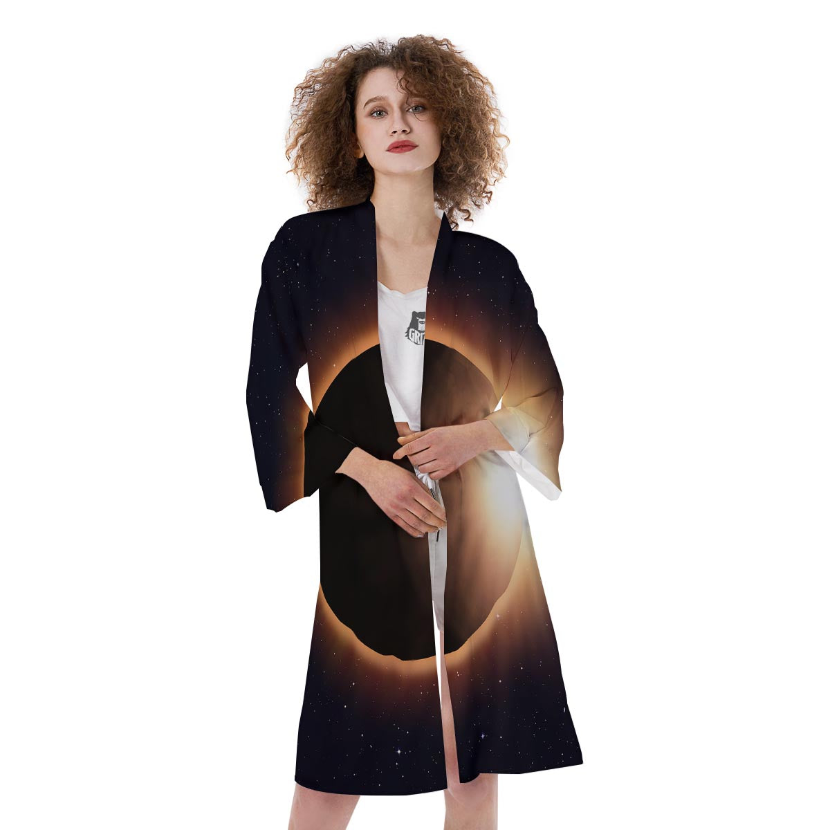 Eclipse Total Solar Print Kimono-grizzshop