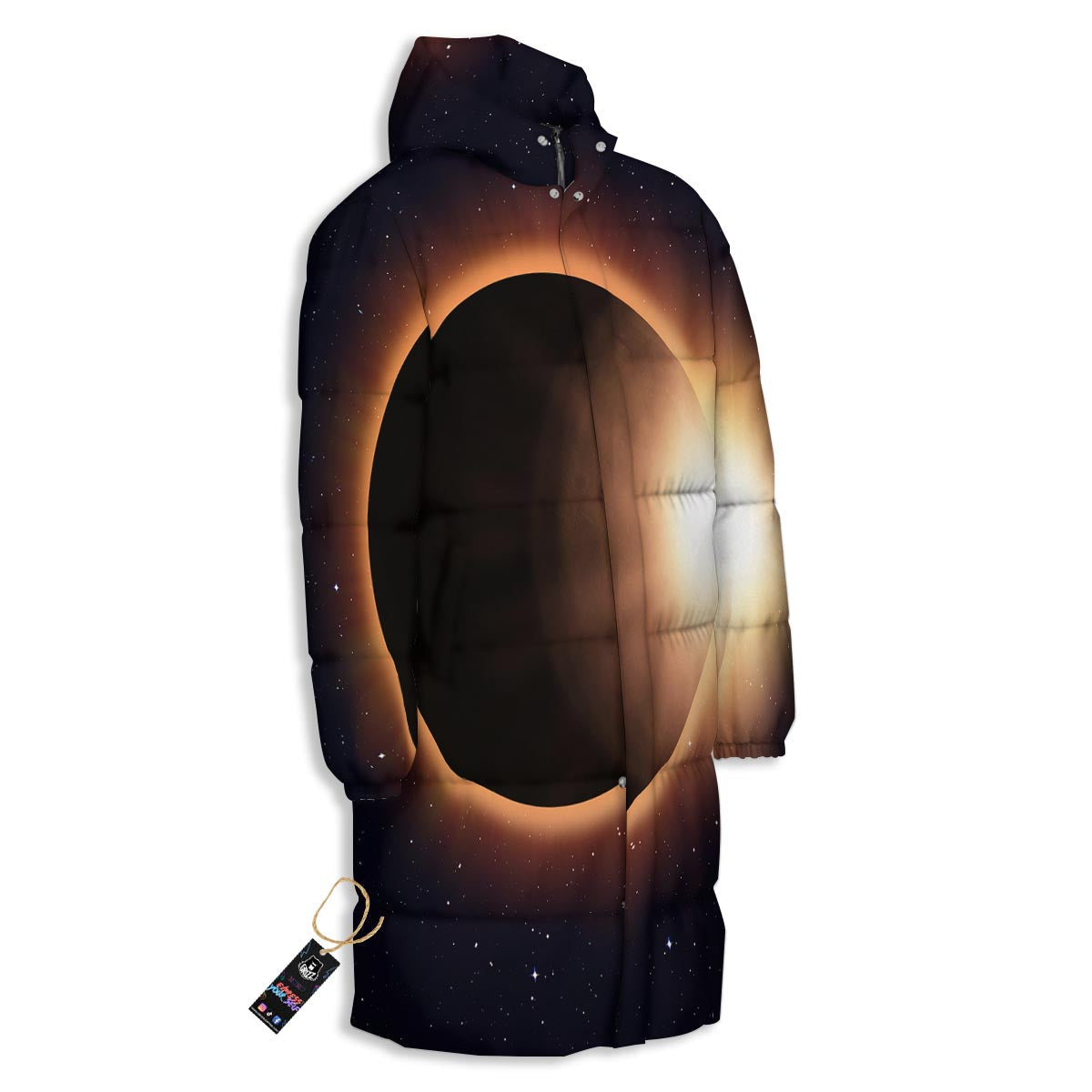 Eclipse Total Solar Print Long Down Jacket-grizzshop
