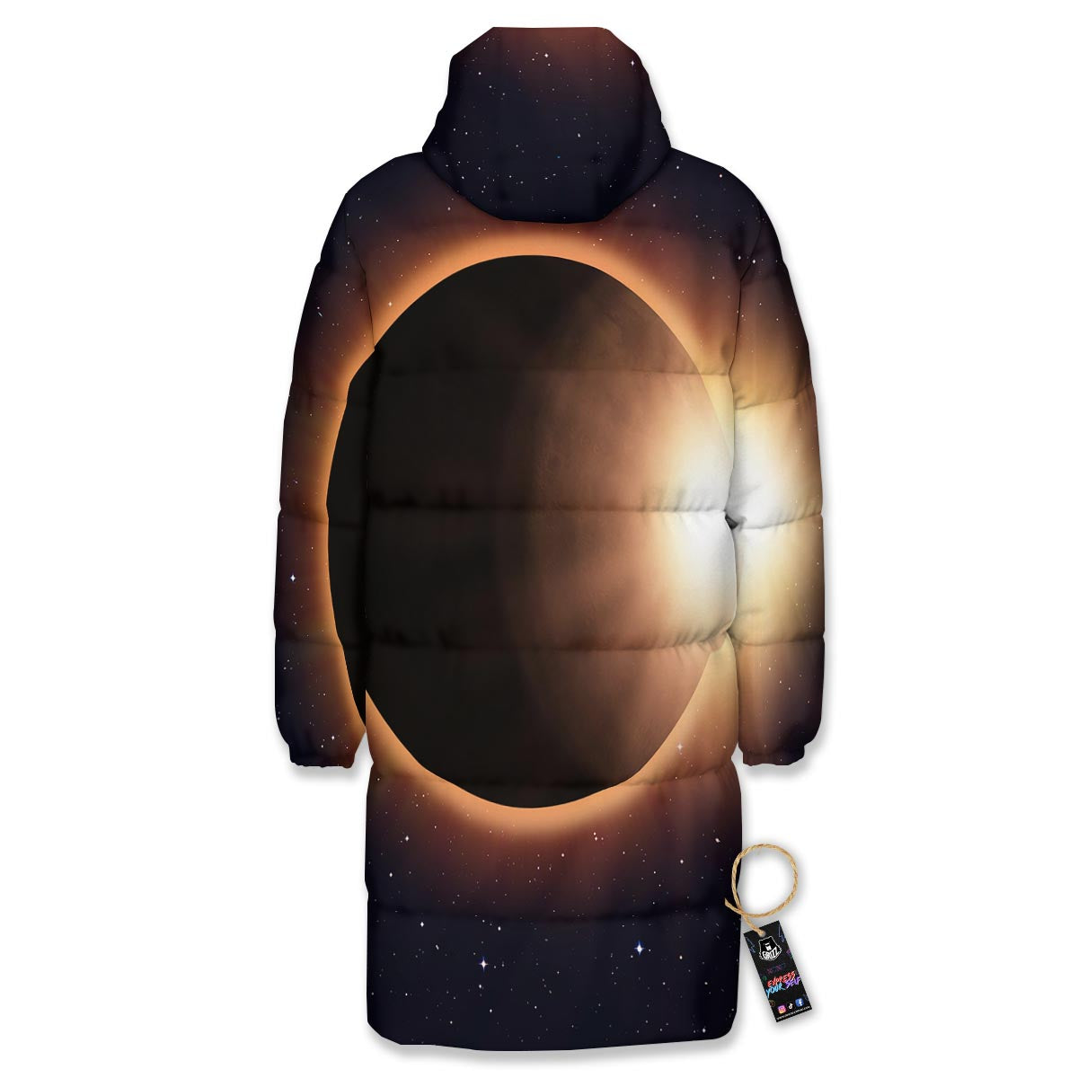 Eclipse Total Solar Print Long Down Jacket-grizzshop