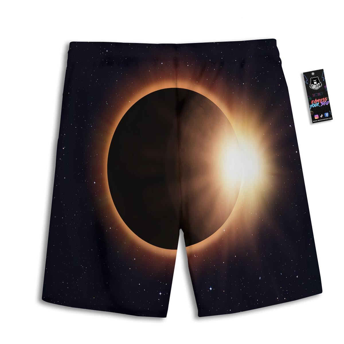 Eclipse Total Solar Print Men's Athletic Shorts