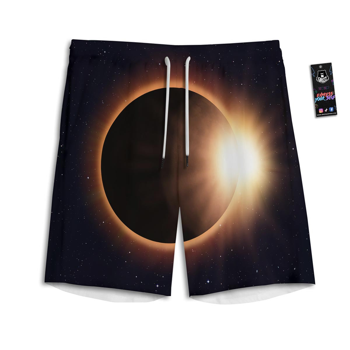 Eclipse Total Solar Print Men's Athletic Shorts