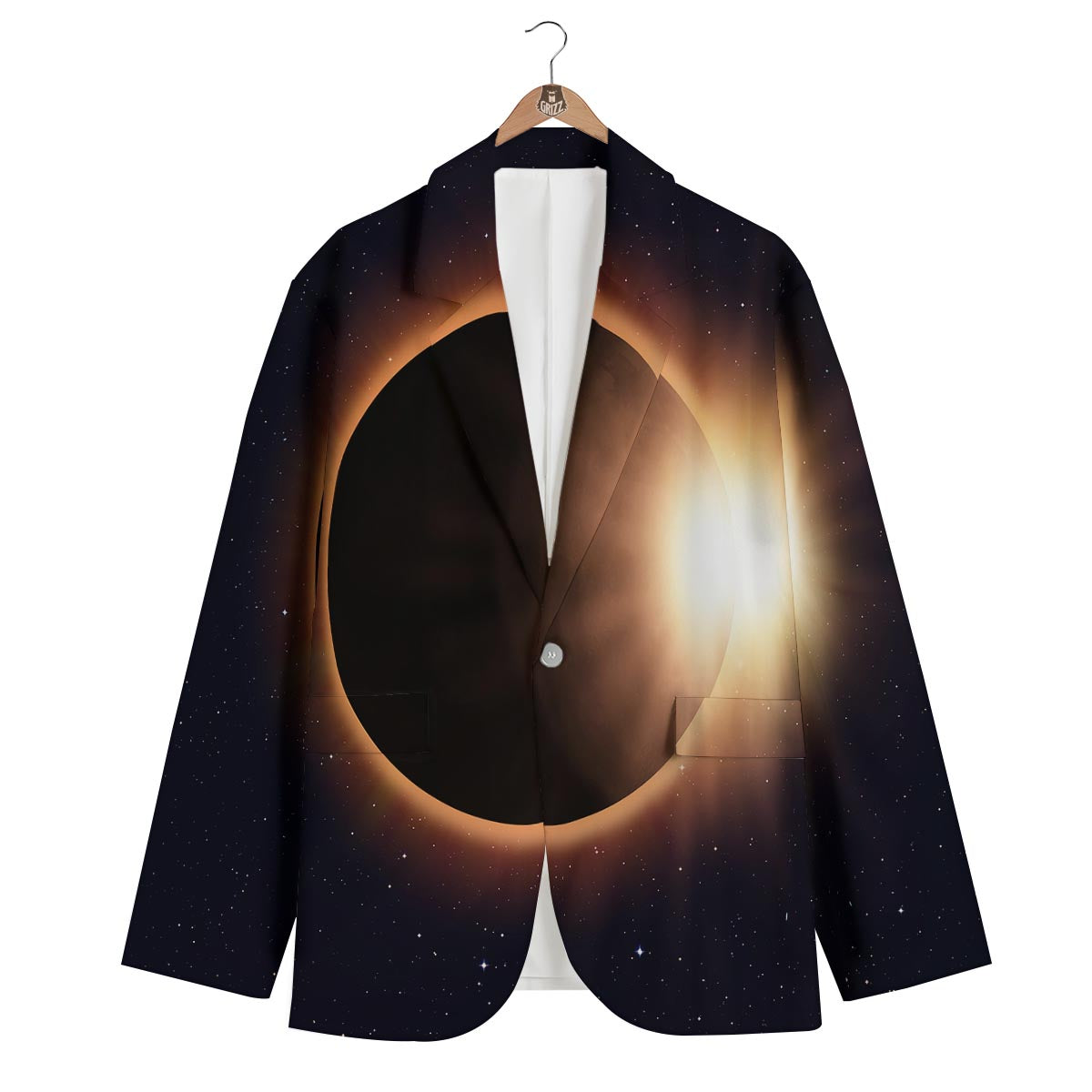 Eclipse Total Solar Print Men's Blazer-grizzshop
