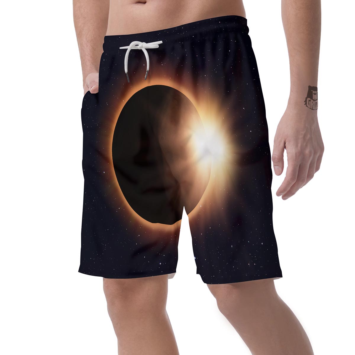 Eclipse Total Solar Print Men's Shorts-grizzshop
