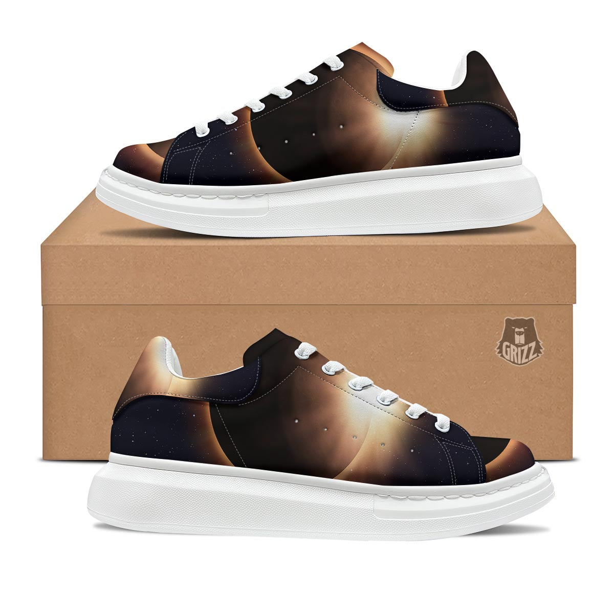 Eclipse Total Solar Print Platform Shoes-grizzshop