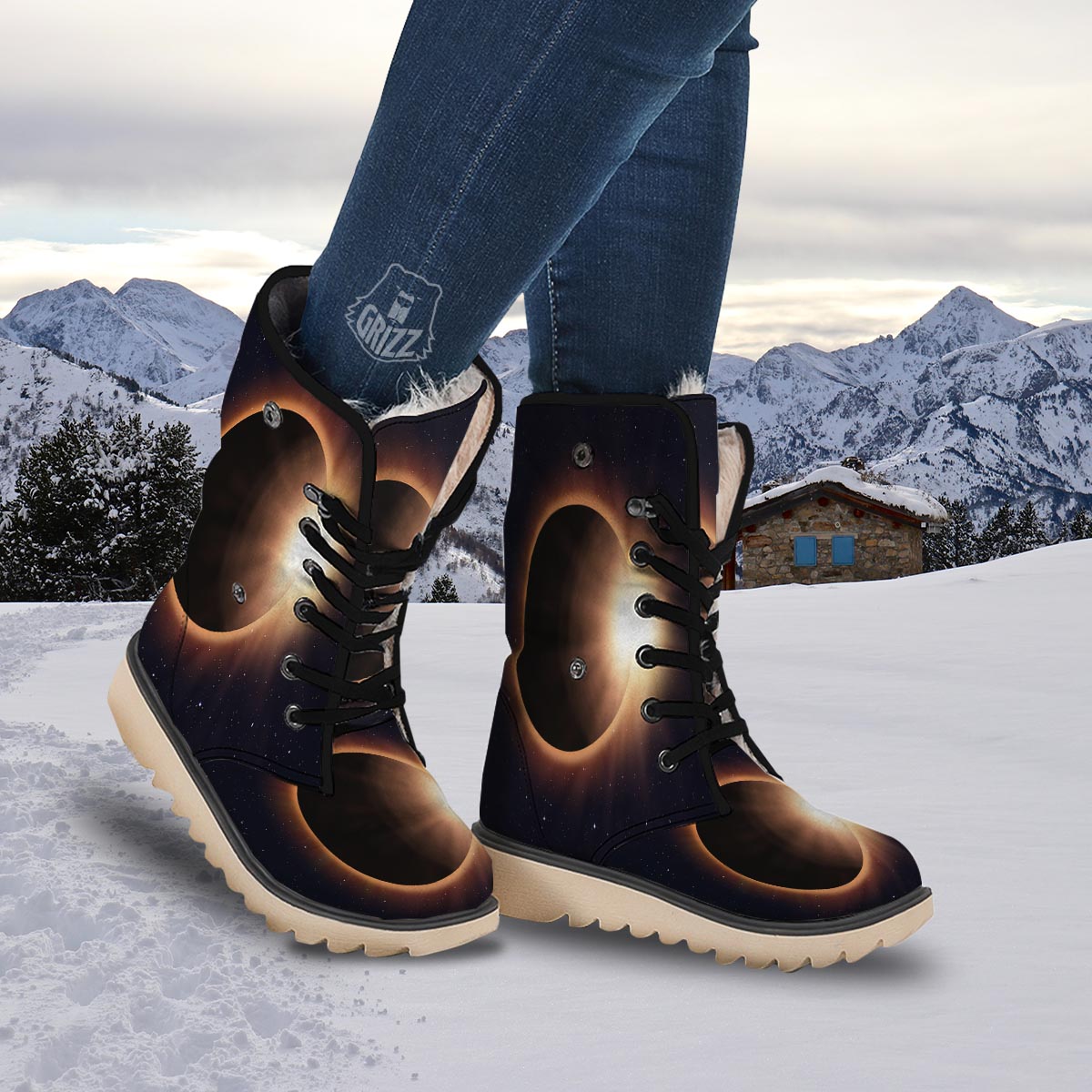 Eclipse Total Solar Print Snow Boots-grizzshop