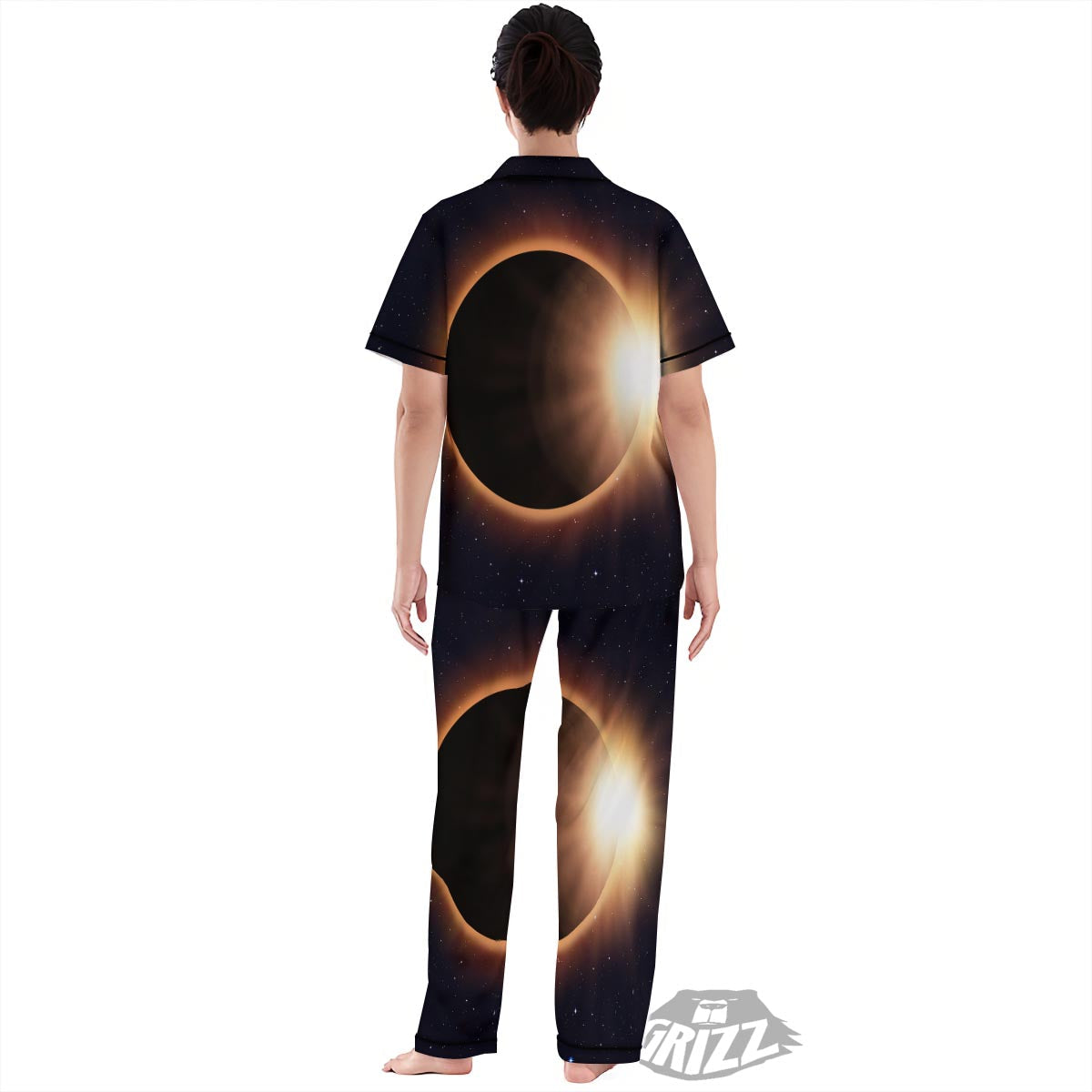 Eclipse Total Solar Print Women's Pajamas Set-grizzshop