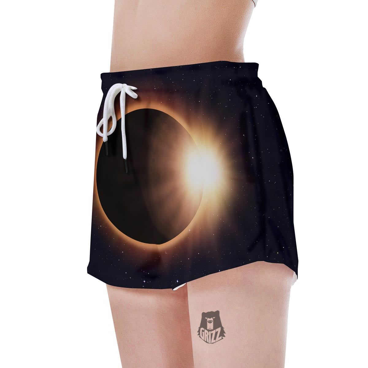 Eclipse Total Solar Print Women's Shorts-grizzshop