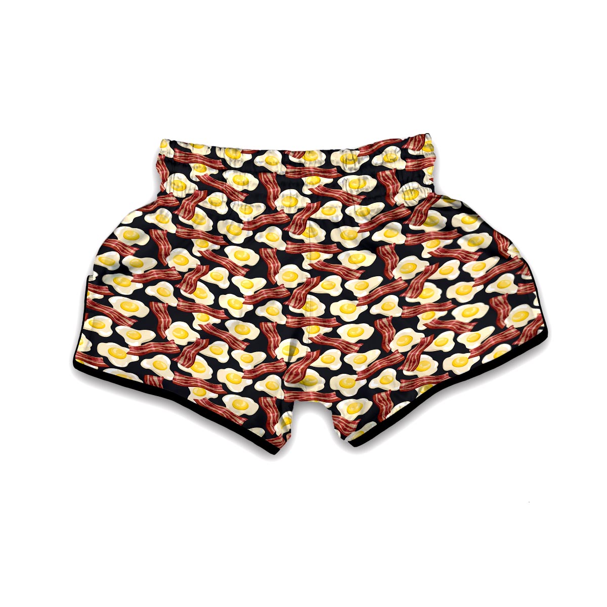 Egg Bacon Pattern Print Muay Thai Boxing Shorts-grizzshop