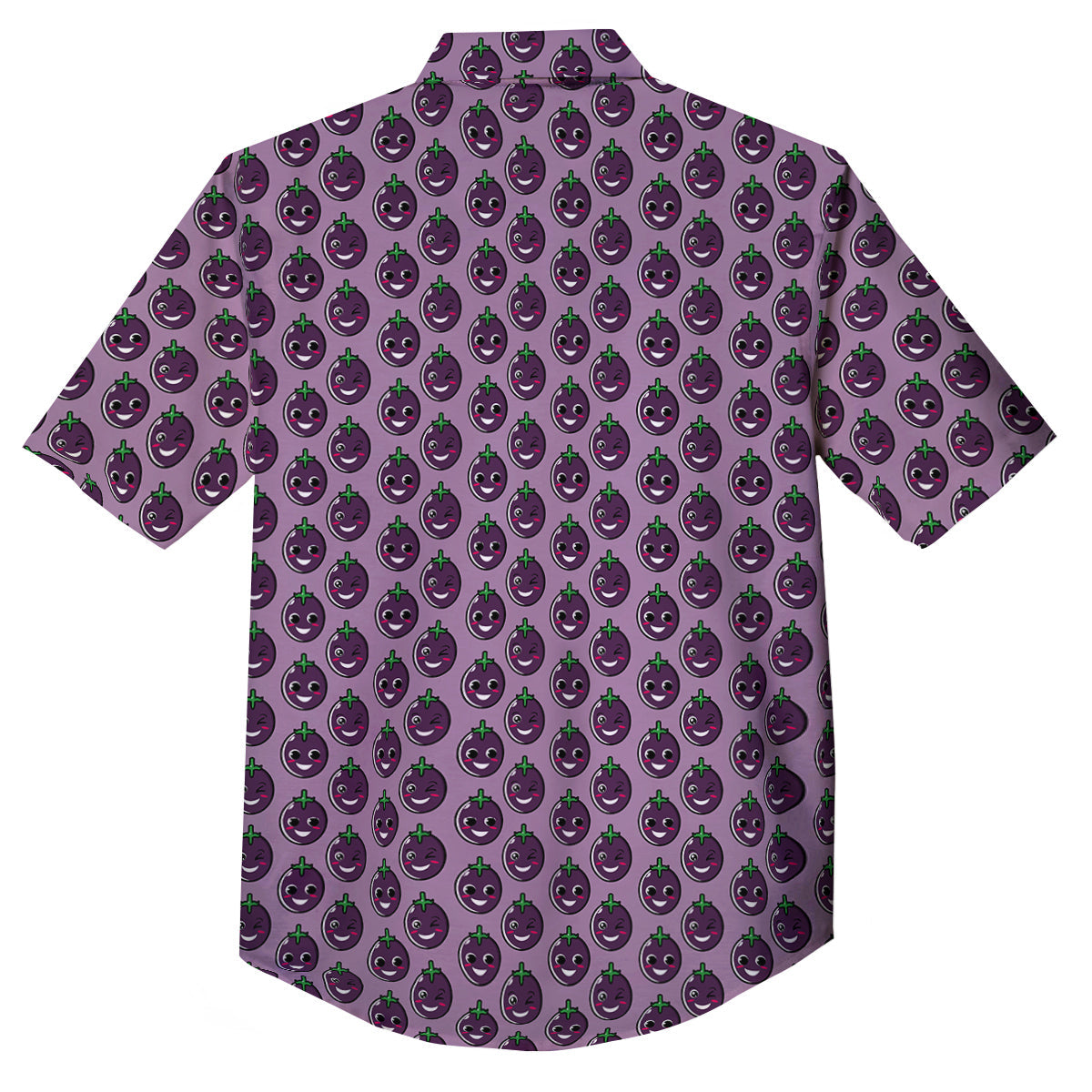 Eggplant Cute Print Pattern Button Up Shirt-grizzshop