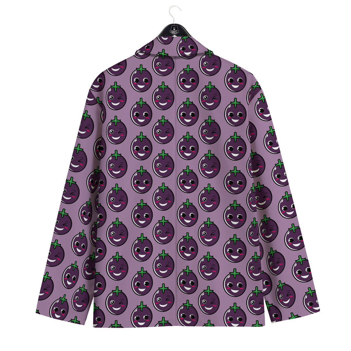 Eggplant Cute Print Pattern Men's Sport Coat-grizzshop