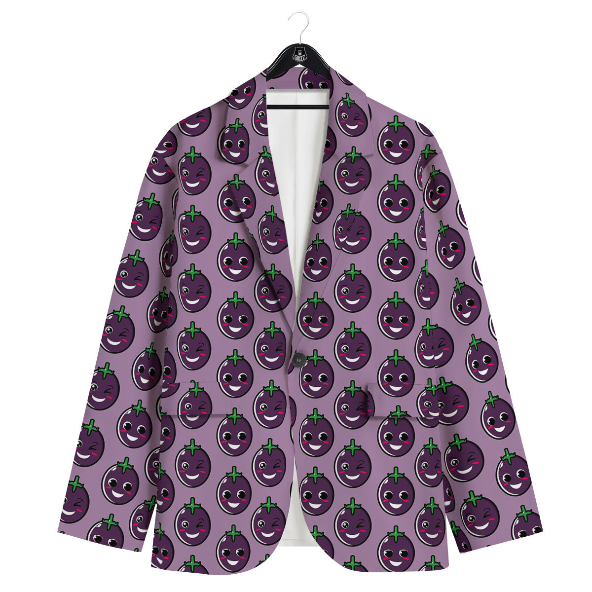 Eggplant Cute Print Pattern Men's Sport Coat-grizzshop