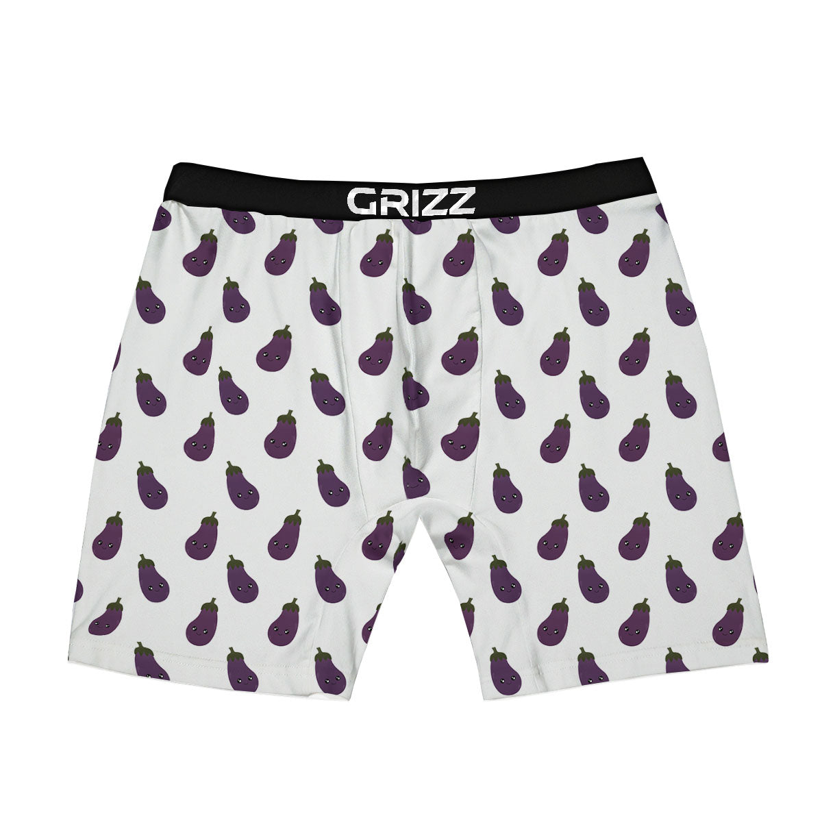 Eggplant Funny Print Pattern Boxer Briefs-grizzshop
