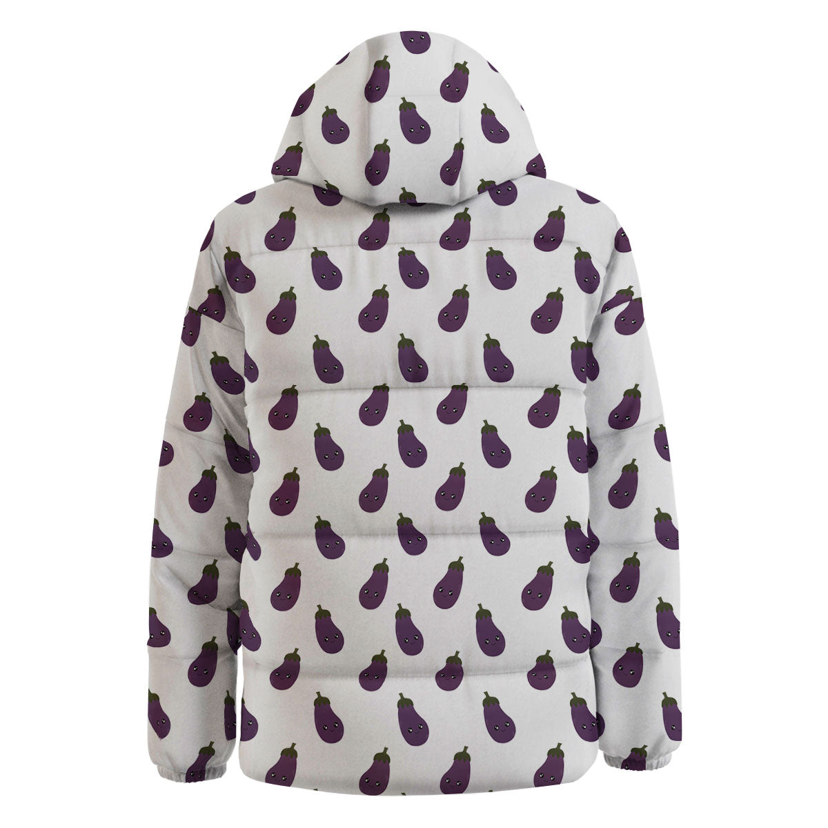 Eggplant Funny Print Pattern Down Jacket-grizzshop