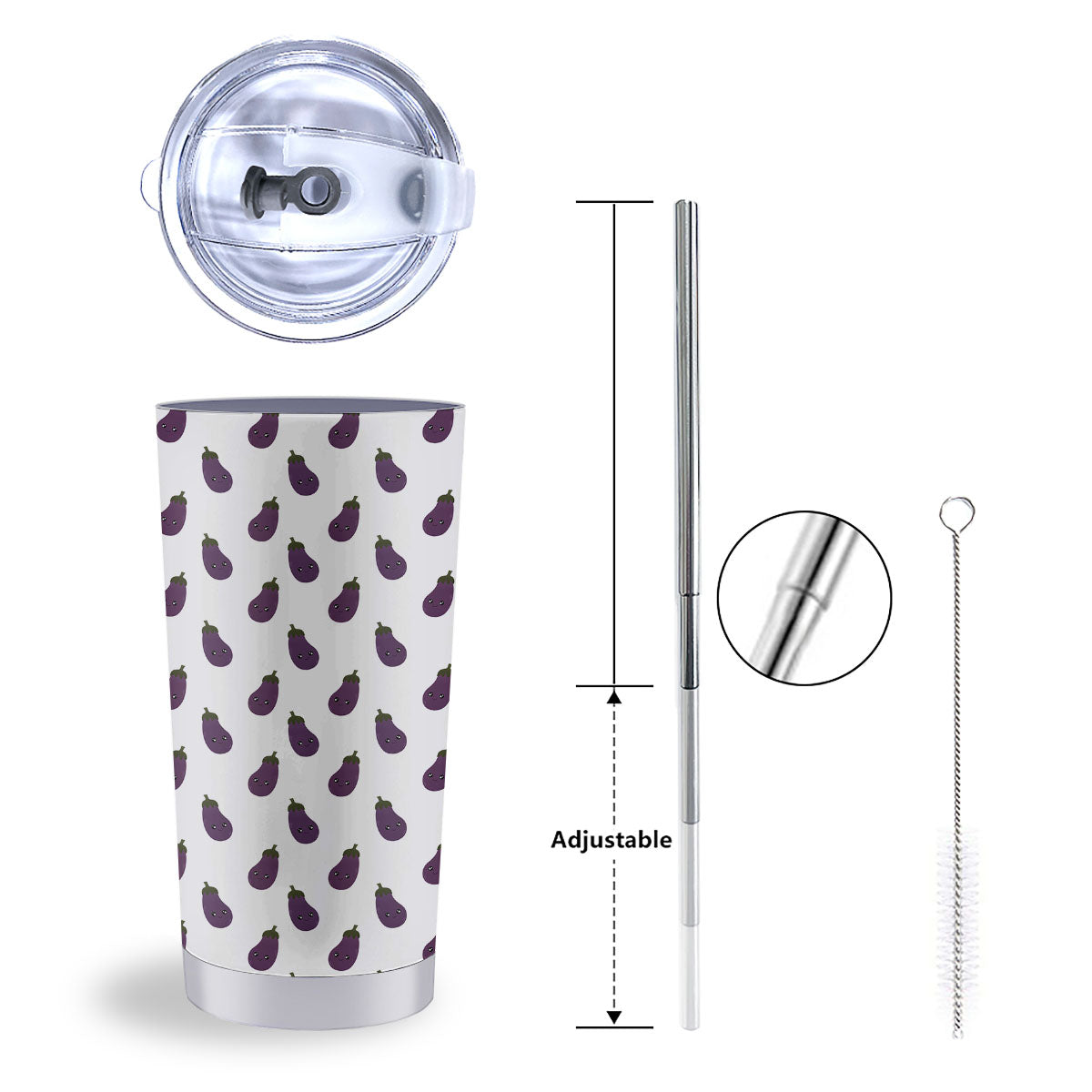 Eggplant Funny Print Pattern Tumbler-grizzshop