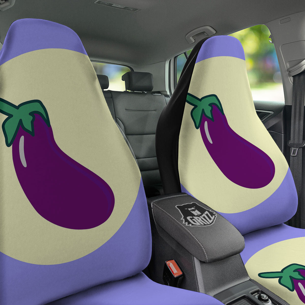 Eggplant Print Car Seat Covers-grizzshop