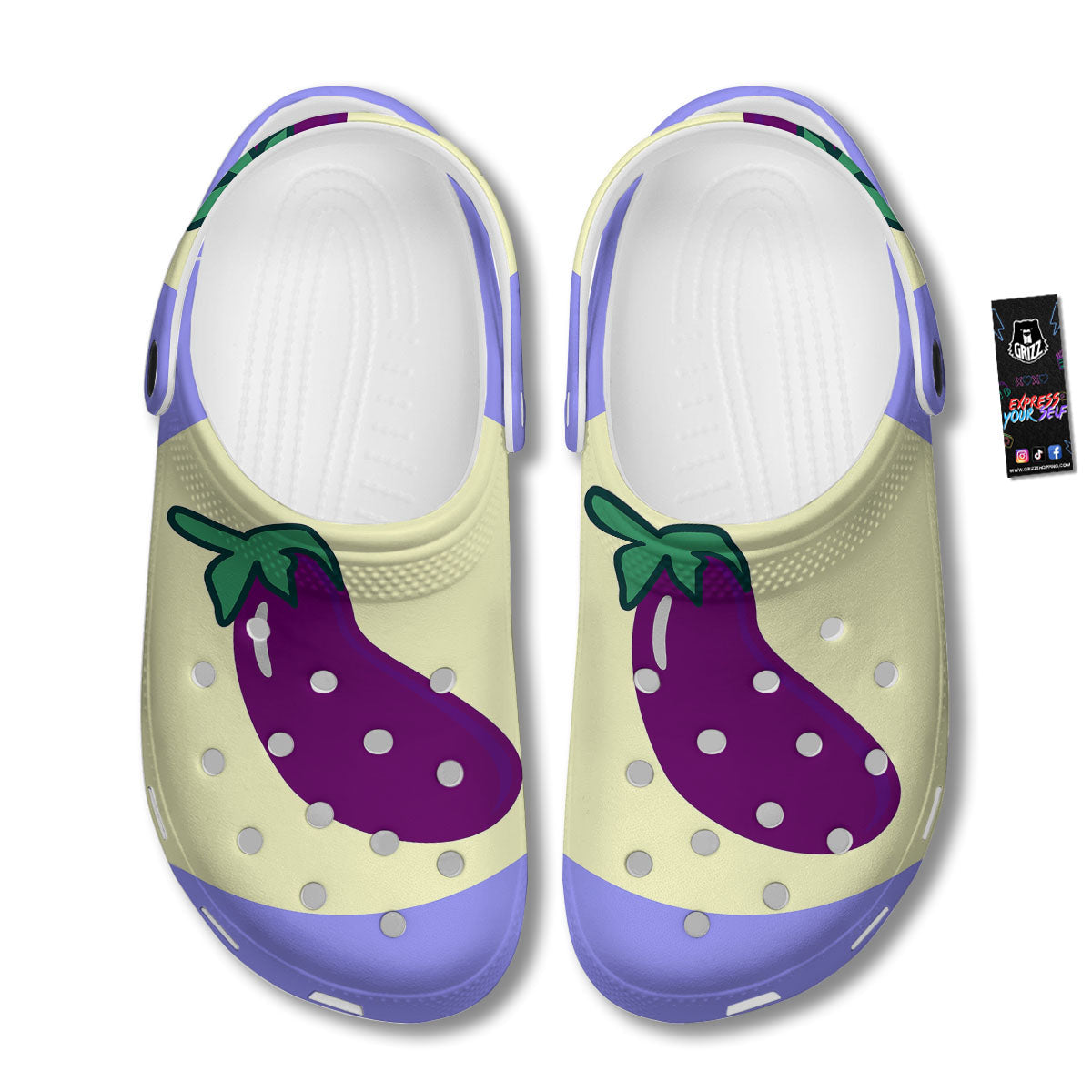Eggplant Print Clog-grizzshop