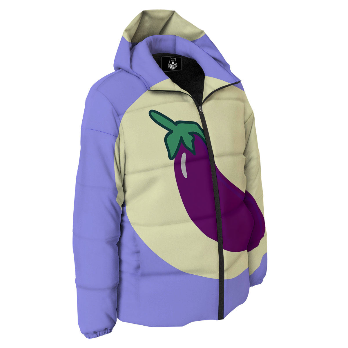 Eggplant Print Down Jacket-grizzshop