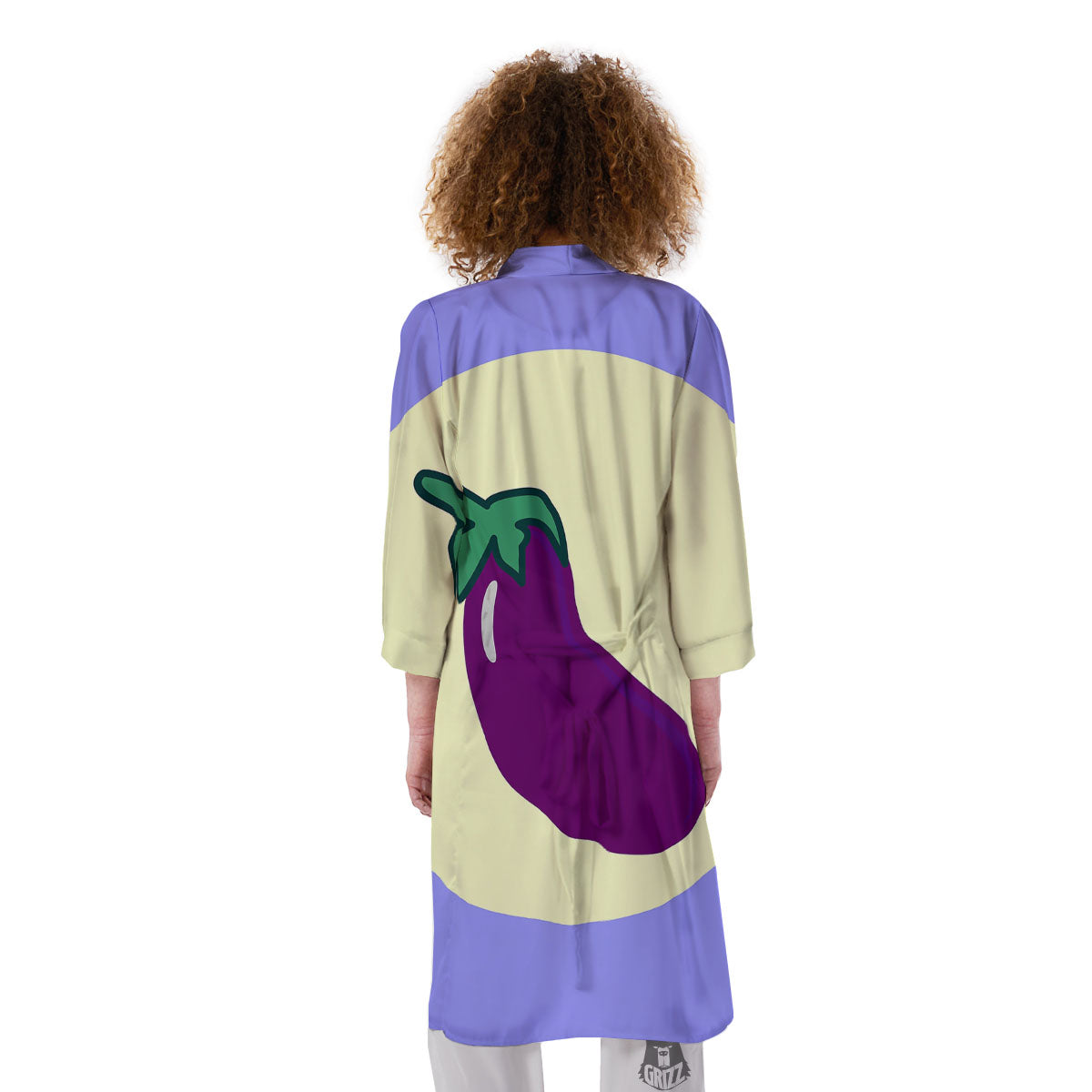 Eggplant Print Kimono-grizzshop