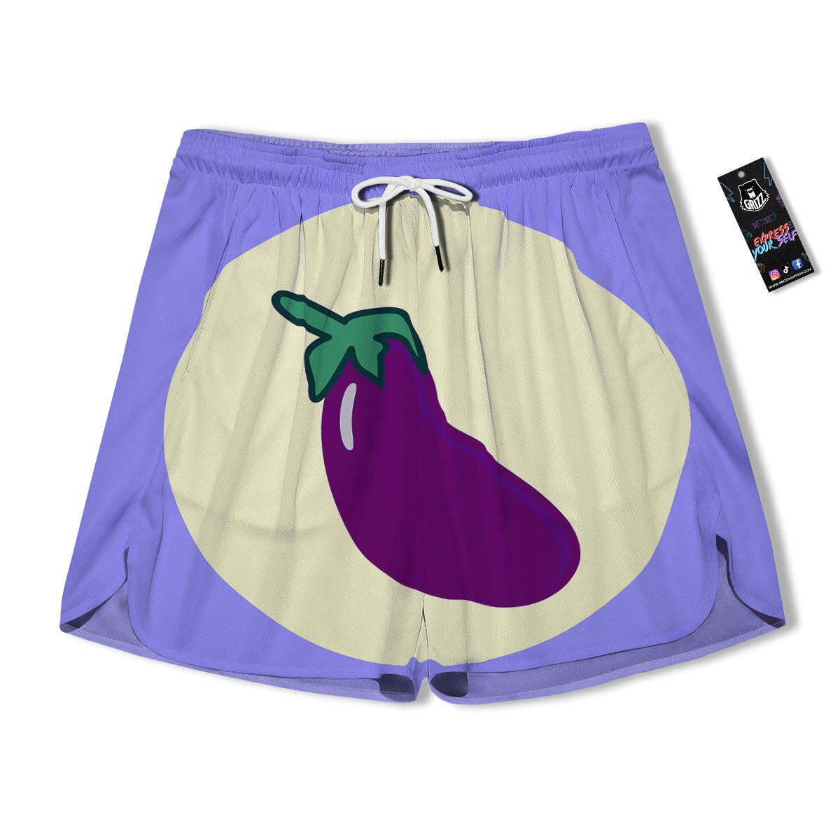 Eggplant Print Men's Running Shorts-grizzshop