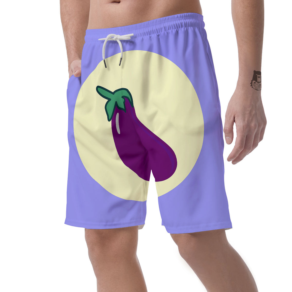 Eggplant Print Men's Shorts-grizzshop