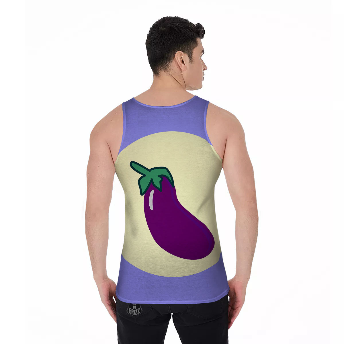 Eggplant Print Men's Tank Top-grizzshop