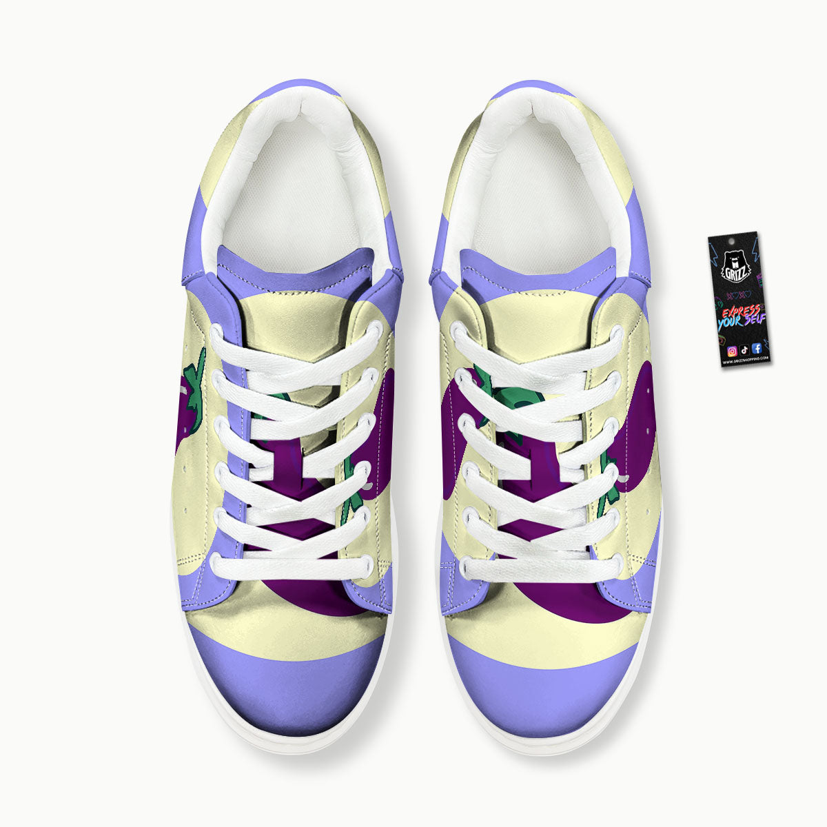 Eggplant Print Platform Shoes-grizzshop