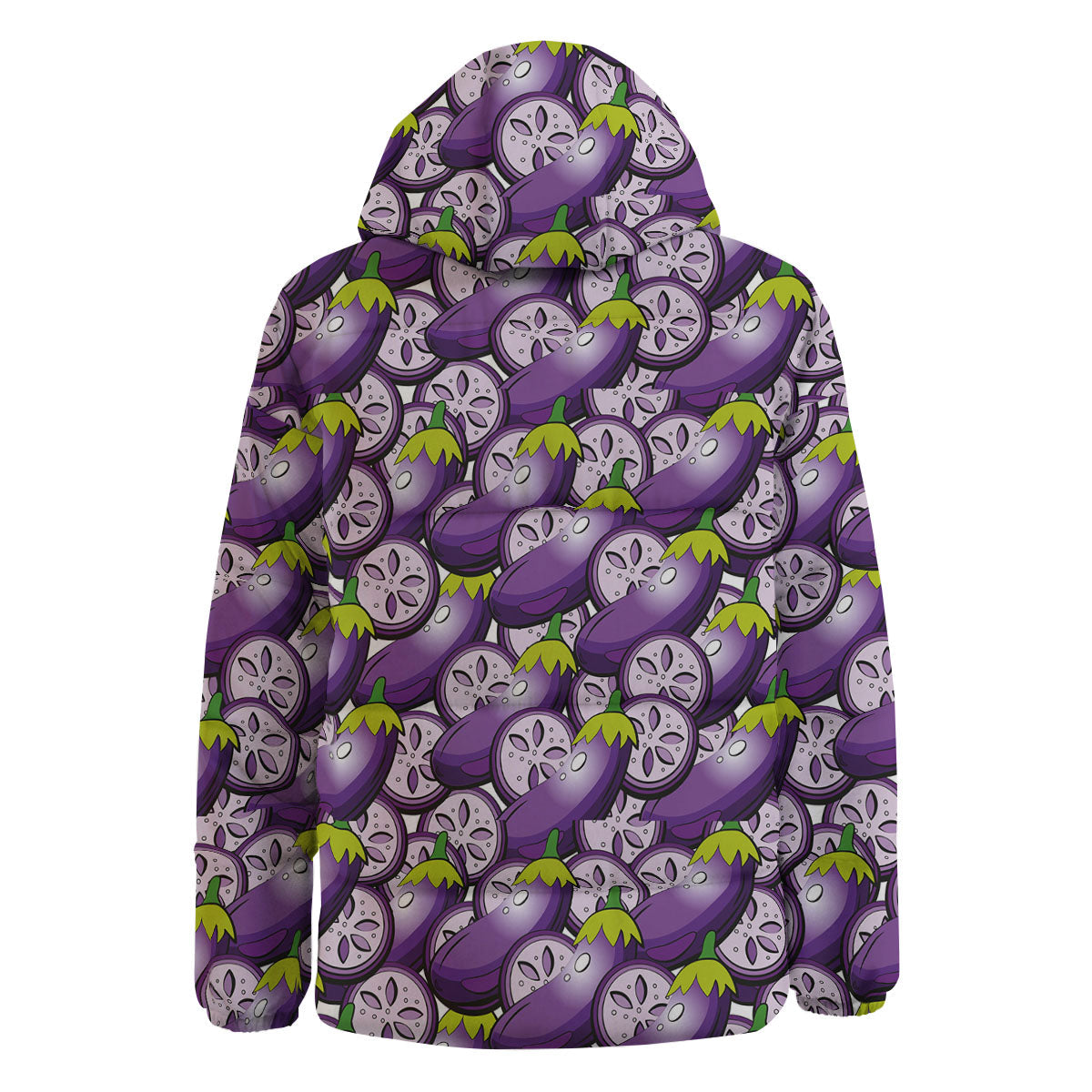 Eggplant Purple Print Pattern Down Jacket-grizzshop