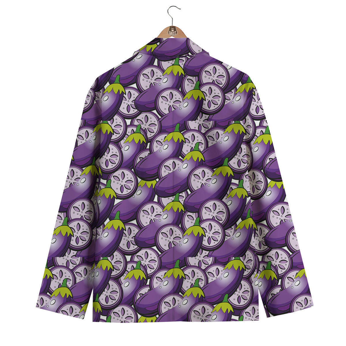 Eggplant Purple Print Pattern Men's Blazer-grizzshop