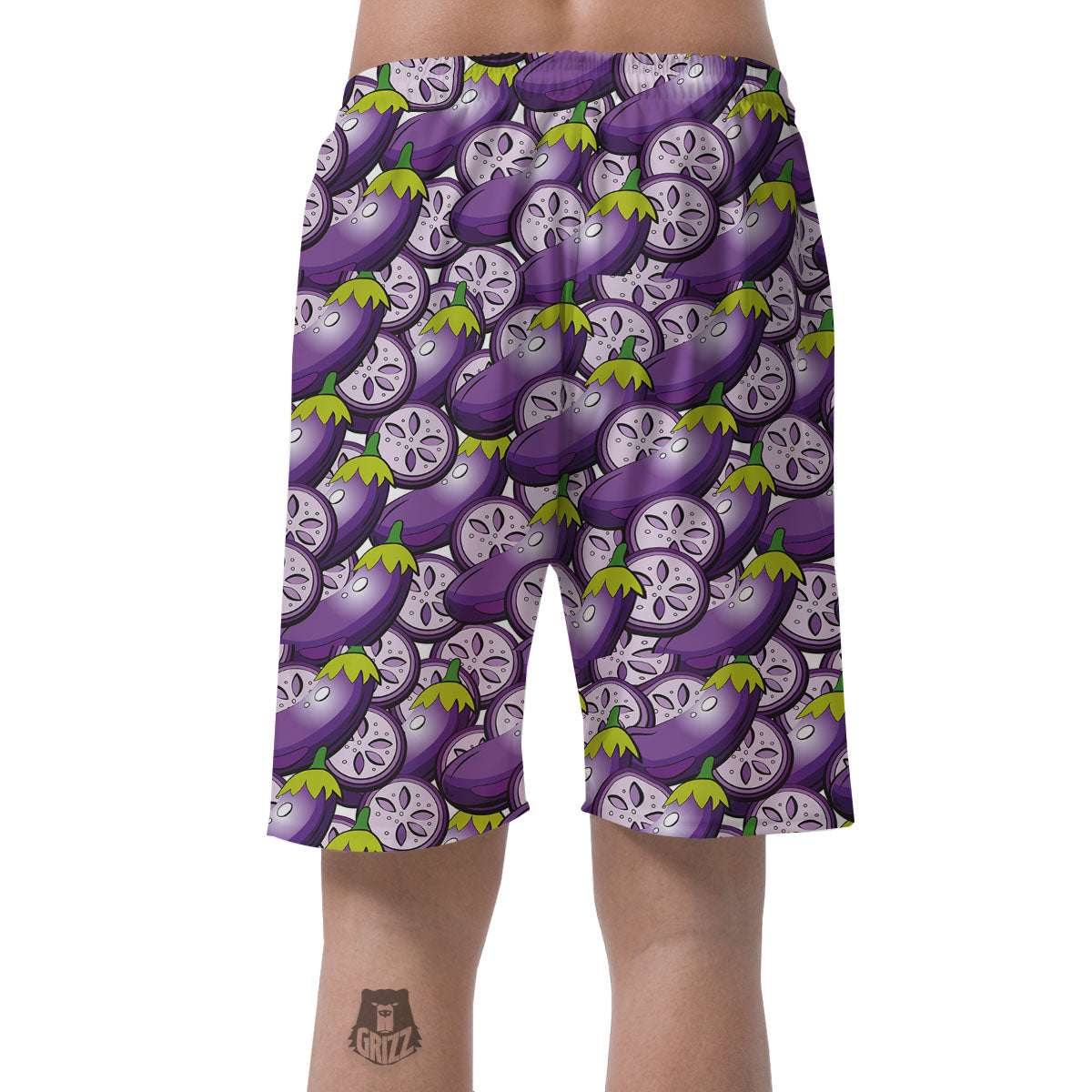 Eggplant Purple Print Pattern Men's Shorts-grizzshop