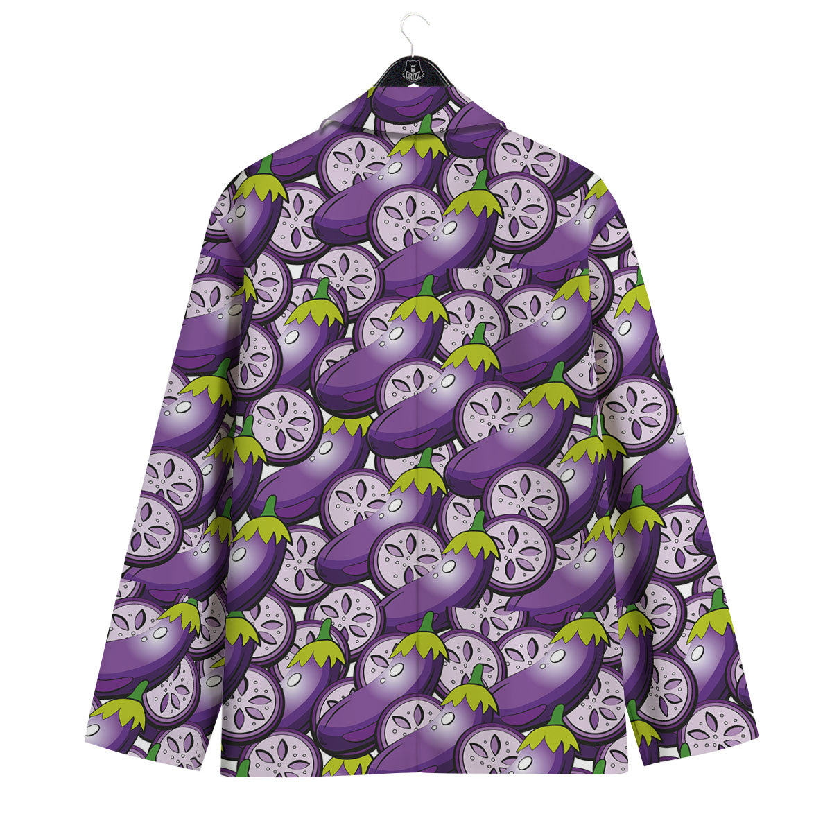 Eggplant Purple Print Pattern Men's Sport Coat-grizzshop