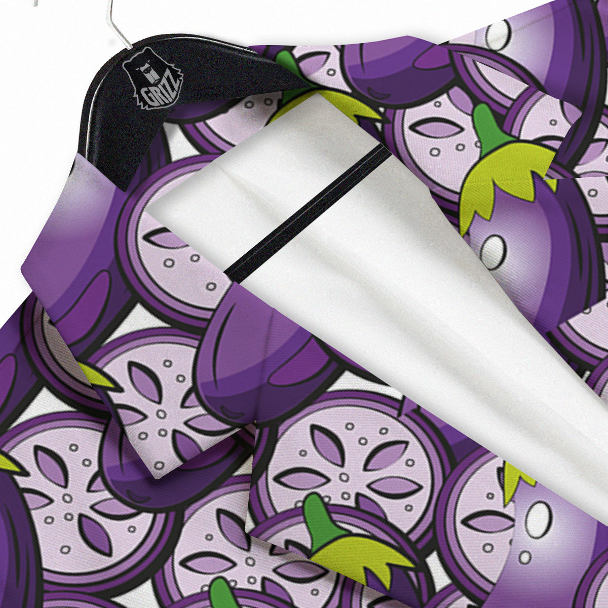 Eggplant Purple Print Pattern Men's Sport Coat-grizzshop
