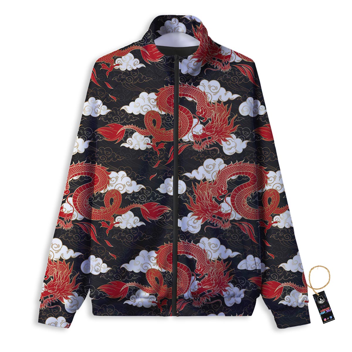 Eggplant Purple Print Pattern Track Jacket-grizzshop