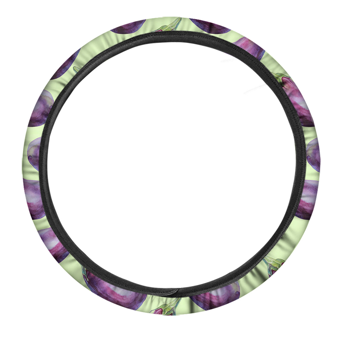 Eggplant Watercolor Pattern Car Steering Wheel Cover-grizzshop