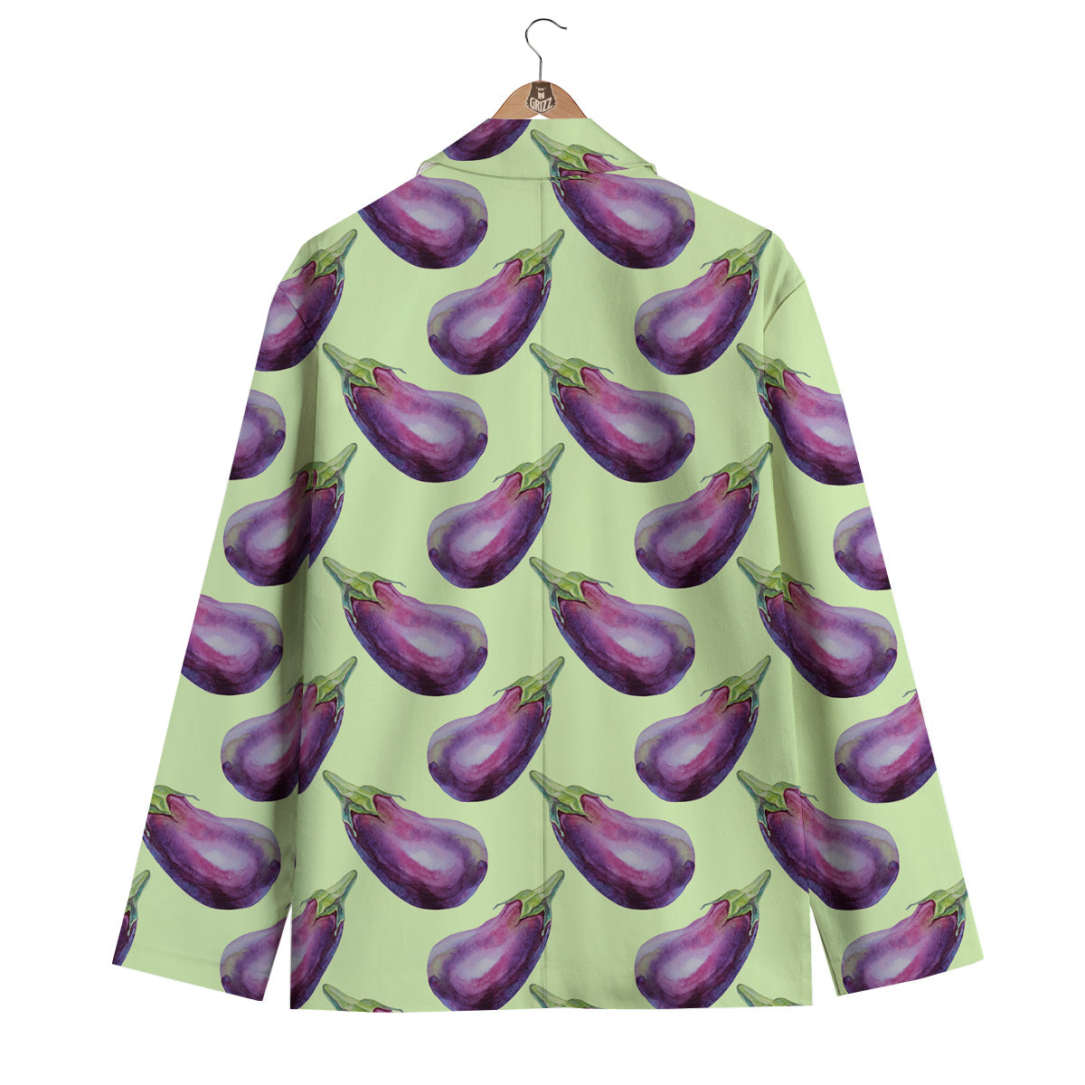 Eggplant Watercolor Pattern Men's Blazer-grizzshop