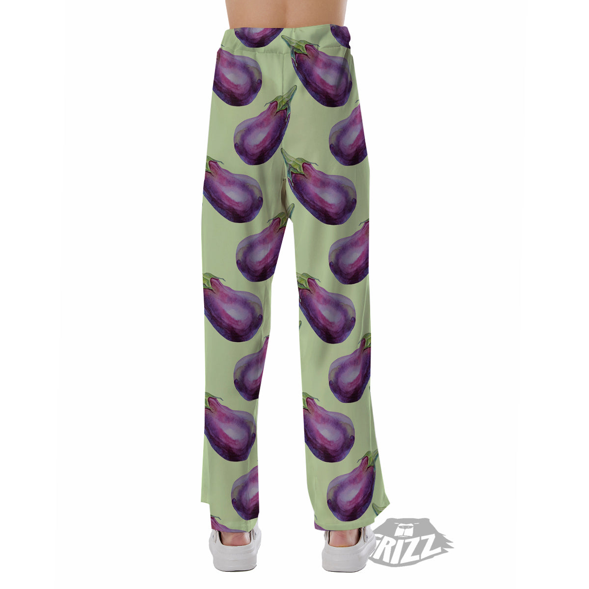 Eggplant Watercolor Pattern Pajama Pants-grizzshop
