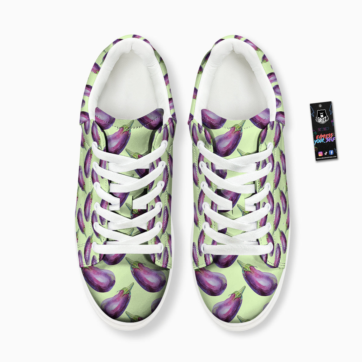 Eggplant Watercolor Pattern Platform Shoes-grizzshop