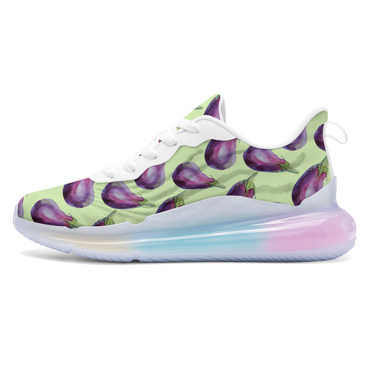 Eggplant Watercolor Pattern Running Sneakers-grizzshop