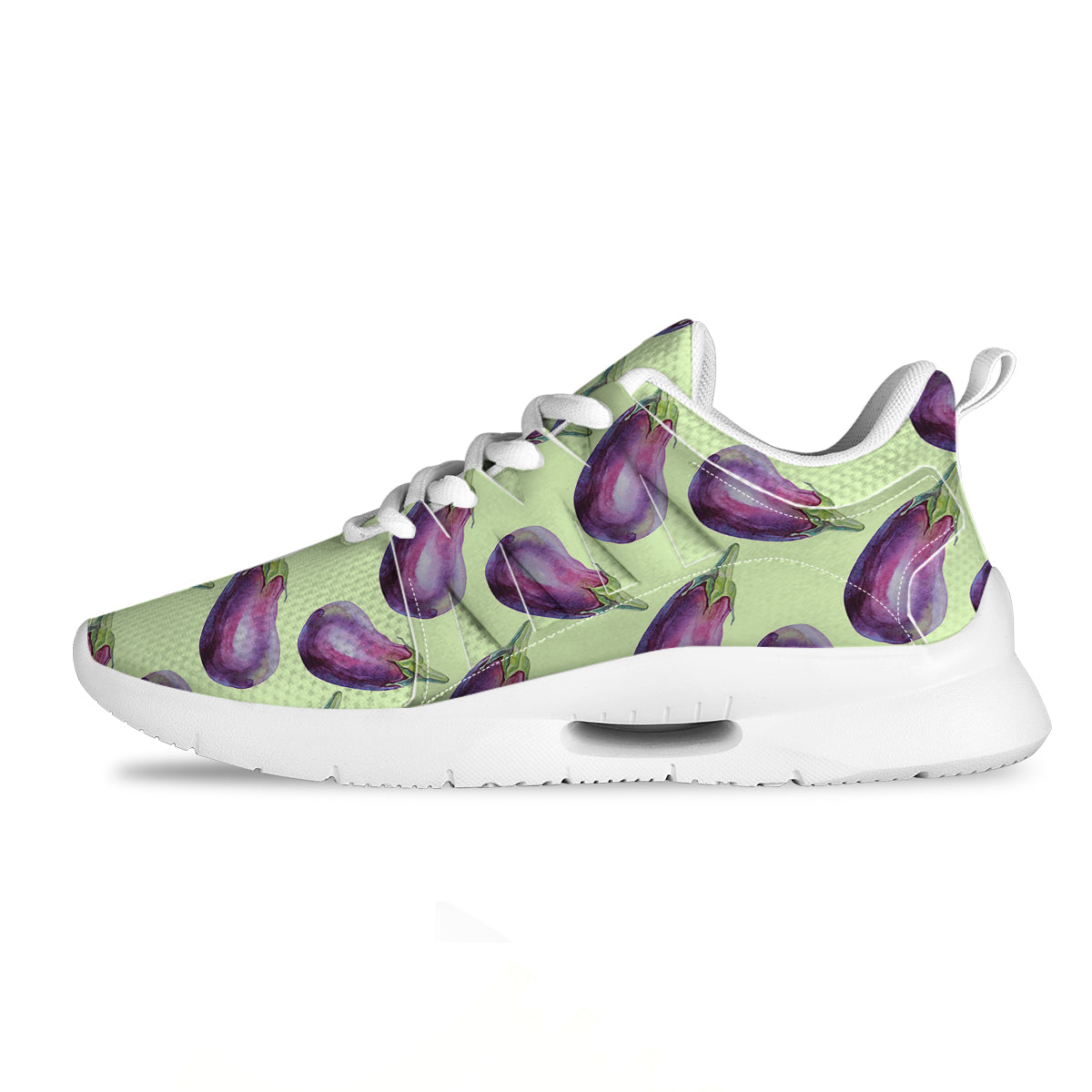 Eggplant Watercolor Pattern Tennis Shoes-grizzshop