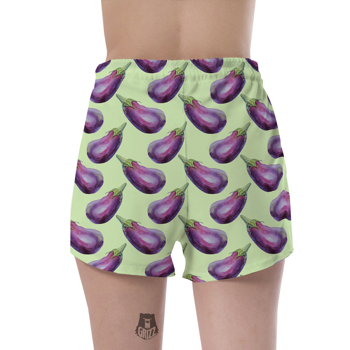 Eggplant Watercolor Pattern Women's Shorts-grizzshop
