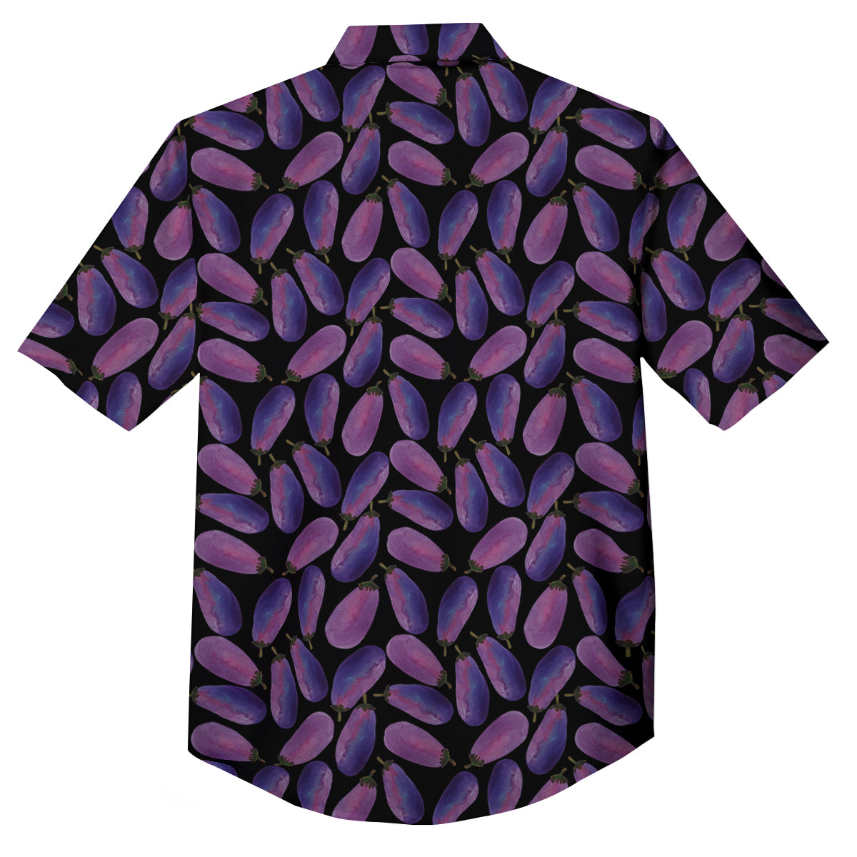 Eggplant Watercolor Print Pattern Button Up Shirt-grizzshop