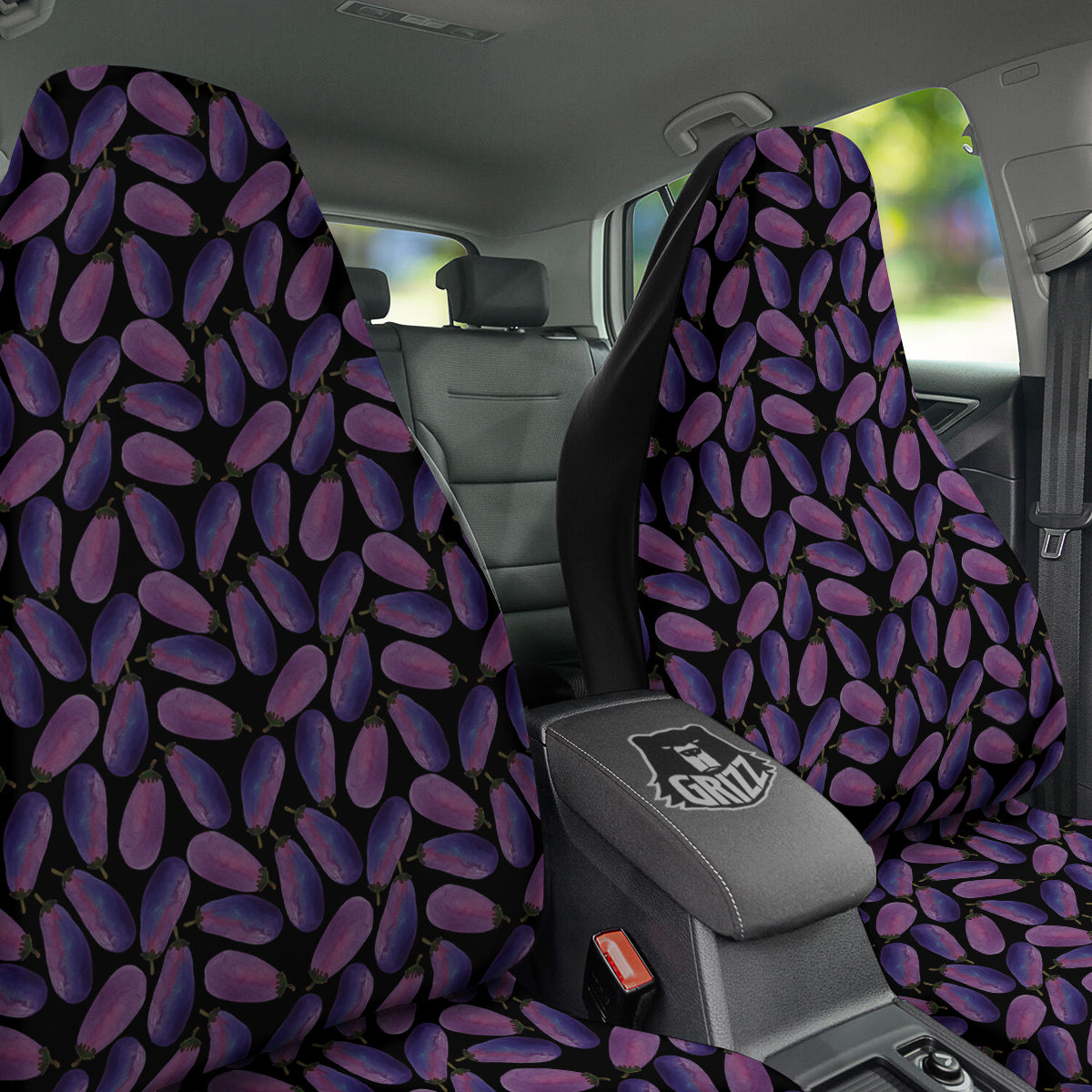 Eggplant Watercolor Print Pattern Car Seat Covers-grizzshop